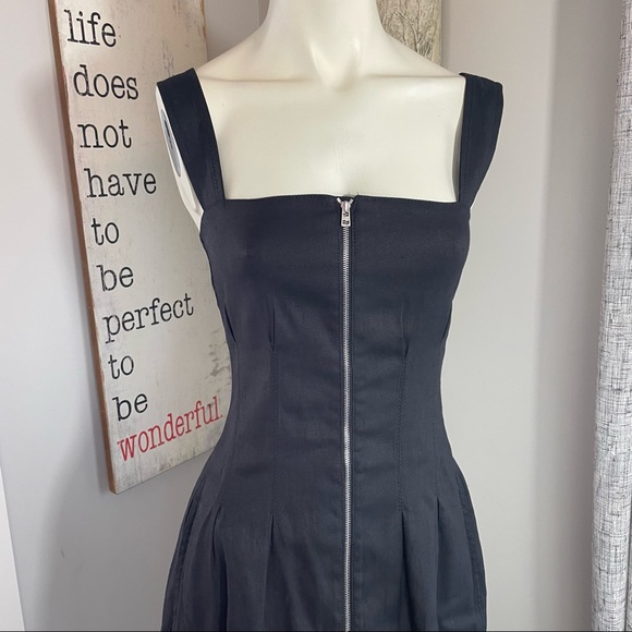 Rare Barbara Casasola linen BLACK midi pinafore spring 2017 runway collection - Picture 14 of 16